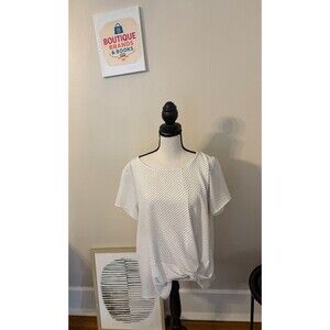 Tua Dots Blouse Top Blue and White NWOT Size XL